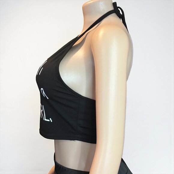 Bad Girl Black Sleeveless Crop Top - Picture 3 of 7